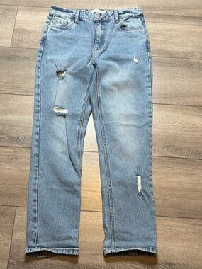 My style high waisted straight leg jeans